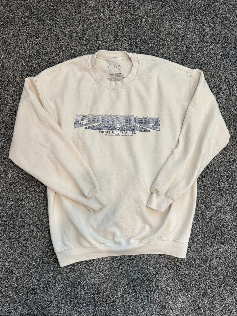PacSun Cream Palace of Versailles Graphic Crewneck Sweatshirt